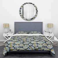 Designart 'Golden Marble Design IV' Mid-Century Duvet Cover Set