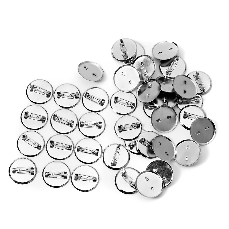 25mm Rhodium Brooch Blanks, 40ct. by Bead Landing™