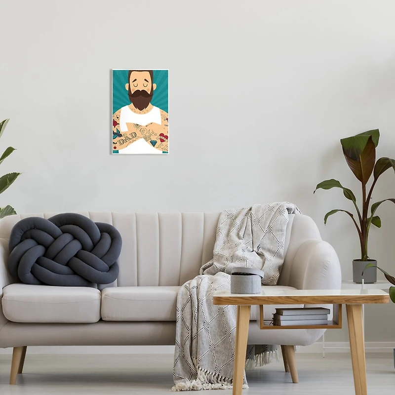 Stupell Industries Best Dad Father's Day Tattoos Wall Plaque Art