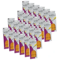 Charles Leonard® #2 Yellow Pencil with Eraser, 24 Packs of 10