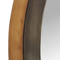 32" Black & Brown Metal Modern Wall Mirror