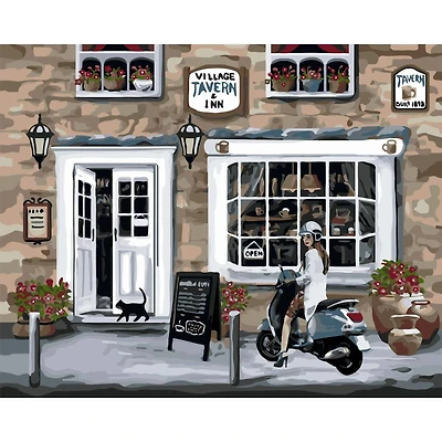 Crafting Spark Girl Near the Inn Painting by Numbers Kit