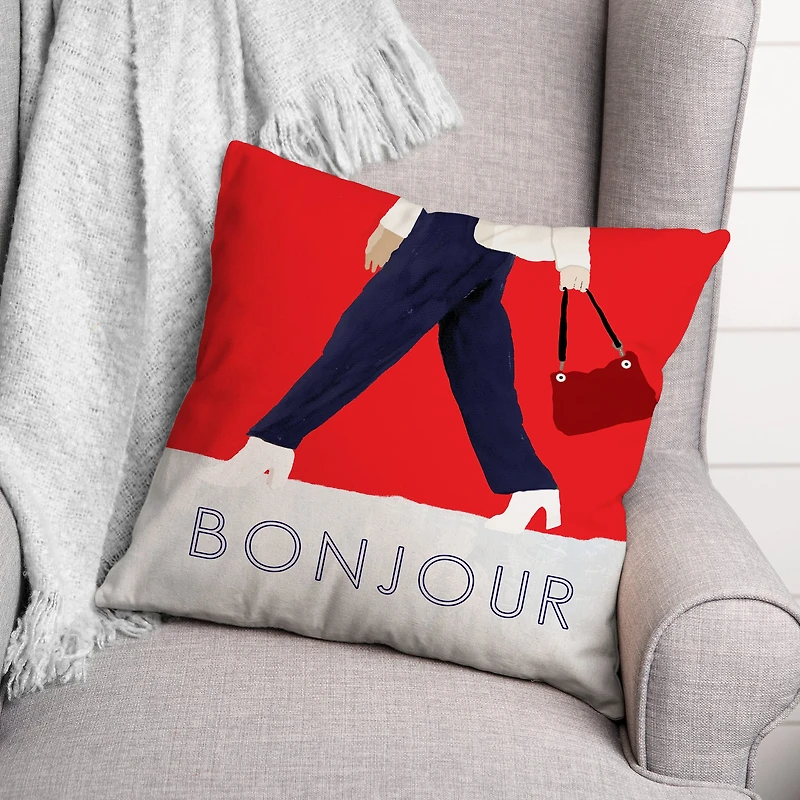 Bonjour Throw Pillow