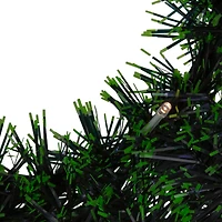 17" Pre-Lit LED Green Tinsel Artificial Wreath With Bow