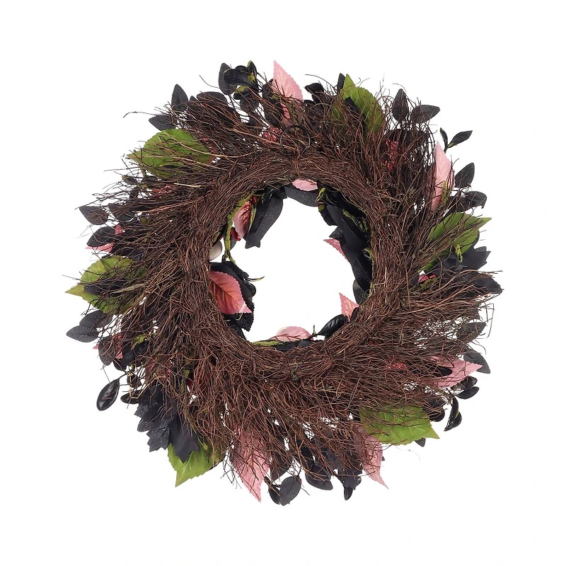 24" Black & Red Rose Wreath by Ashland®