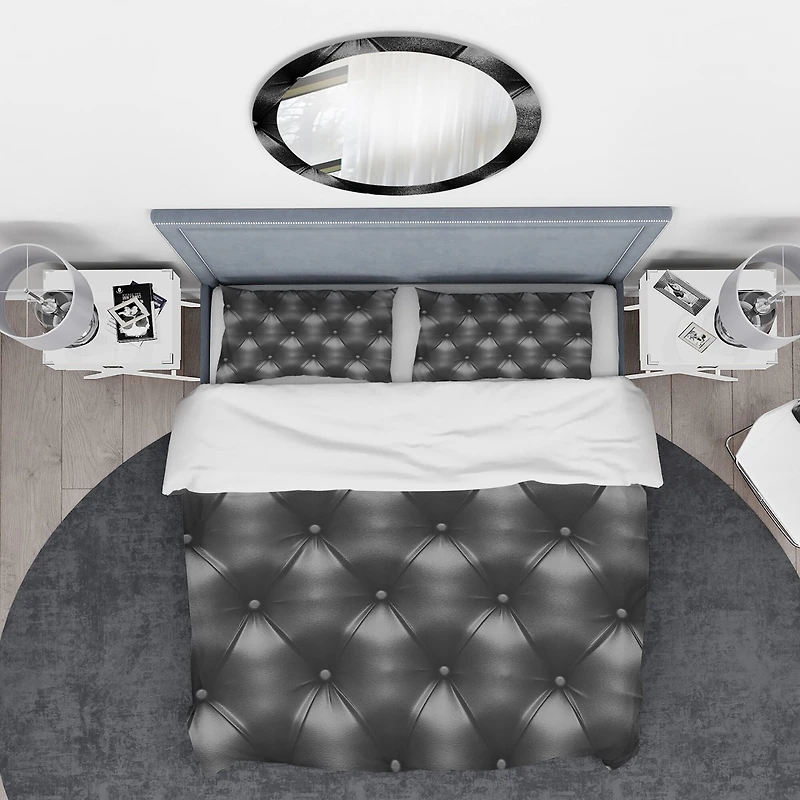 Designart 'Luxury Classic Black Sofa Leather' Modern & Contemporary Bedding Set