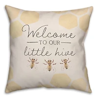 Welcome To Our Hive 18" x 18" Throw Pillow