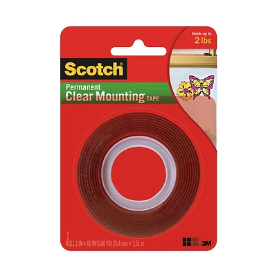 Scotch® Permanent Clear Mounting Tape
