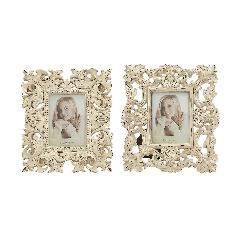 2 Pack White Polystone Traditional 9" x 11" Frames