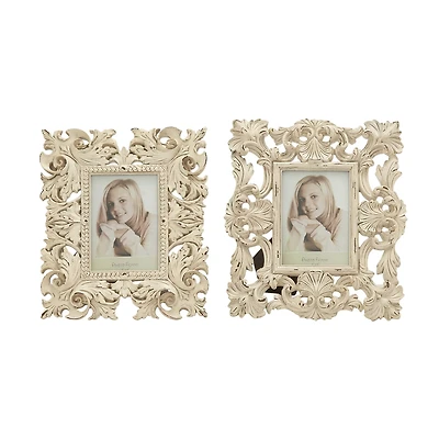 2 Pack White Polystone Traditional 9" x 11" Frames