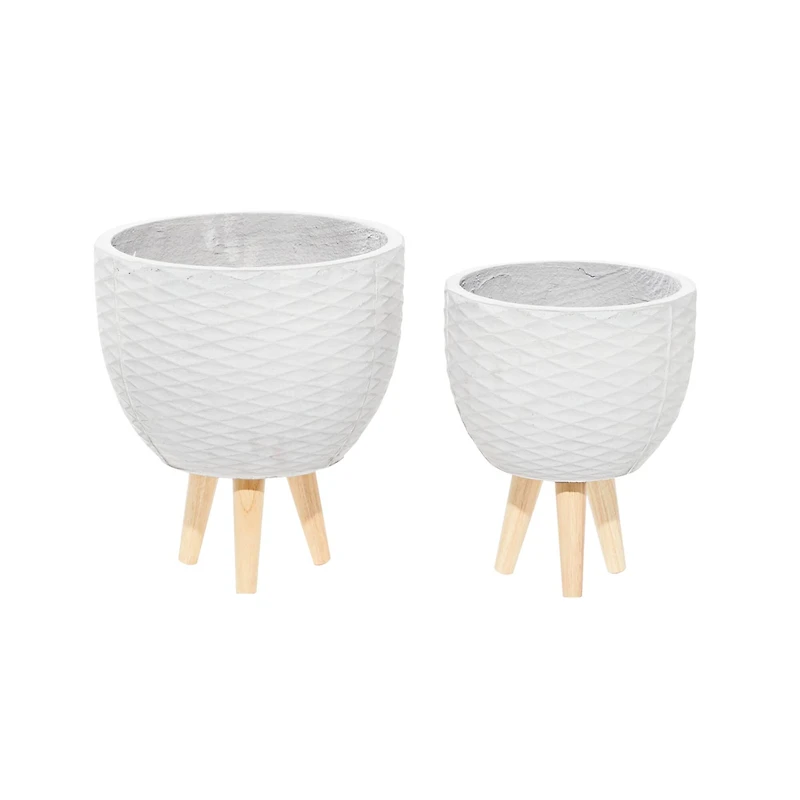 Gray Contemporary Planter Set
