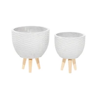 Gray Contemporary Planter Set