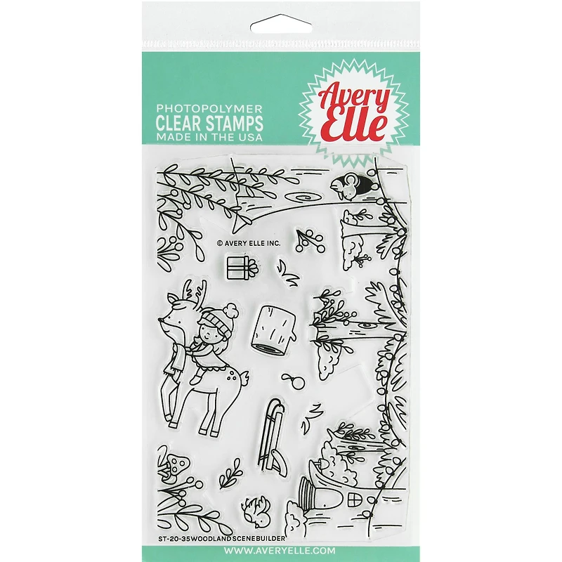 Avery Elle Woodland Scene Builder Clear Stamps