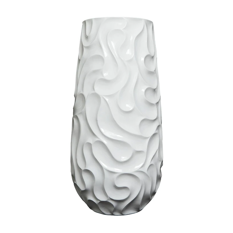 3ft. White Wave Textured Vase