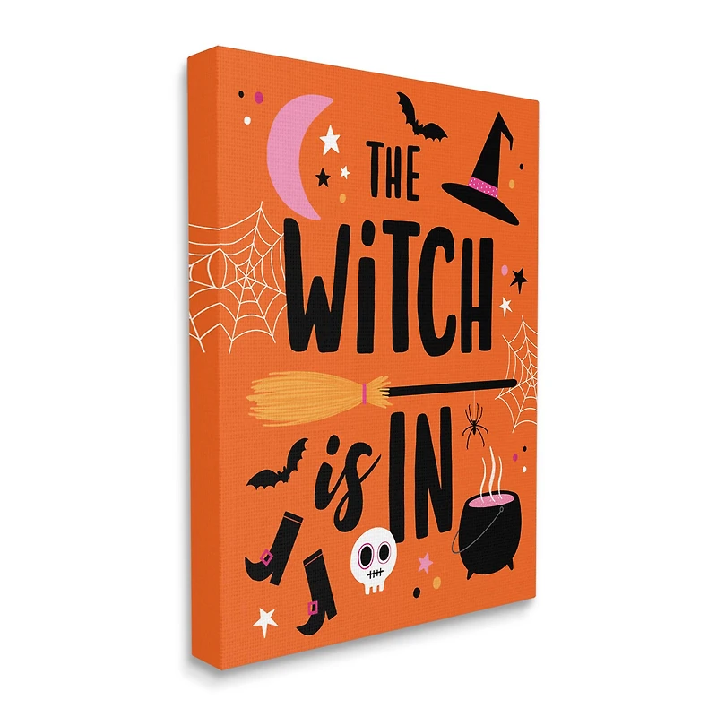 Stupell Industries Witch Is In Bold Cauldron Phrase Canvas Wall Art