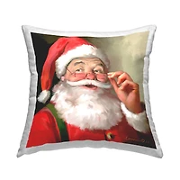 Stupell Industries Jolly Red Santa Claus Laughing Throw Pillow
