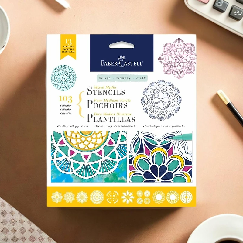 Faber-Castell® Mixed Media Mandala Stencil Set