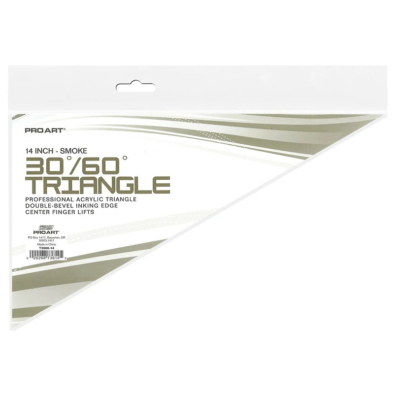 Pro Art® 14" Smoke 30/60 Triangle With Ink Edge & Finger Lift