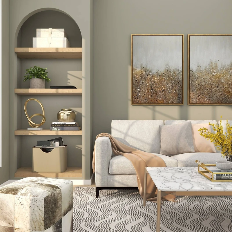 7" Gold Aluminum Brushed Vase with Hammered Top