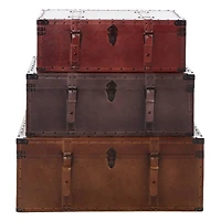 Set of 3" Brown Wood Rustic Trunk, 32", 29", 26"