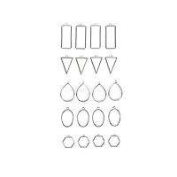 Blue Moon Studio™ UV Resin Craft Silver Simple Shapes Fillable Metal Charm Set