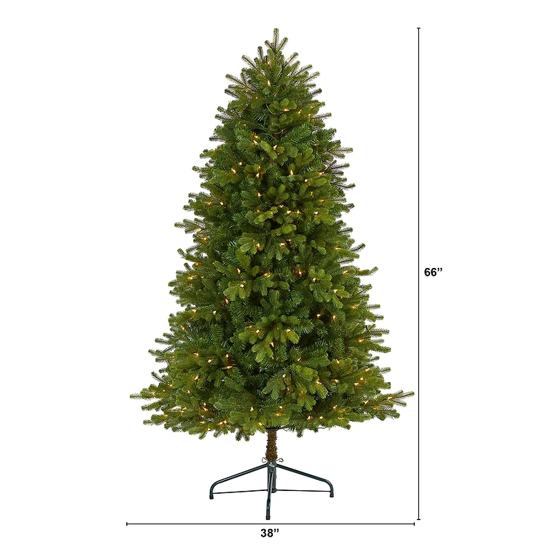 5.5ft. Pre-Lit Washington Fir Artificial Christmas Tree, Clear LED Lights