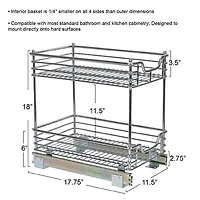 Household Essentials Glidez Chrome 2-Tier Cabinet Organizer