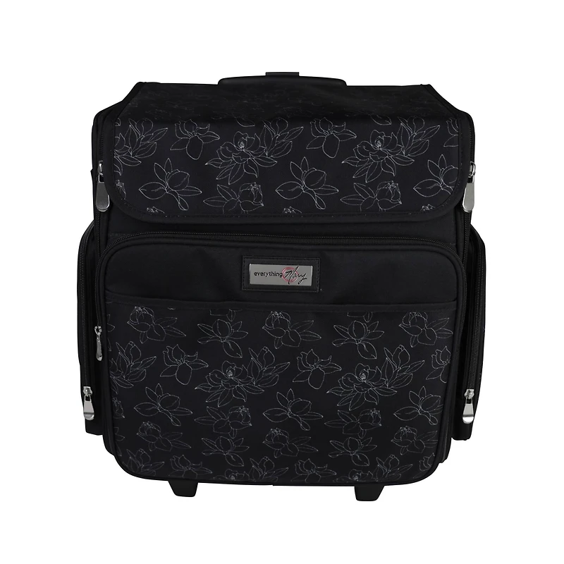 Everything Mary Black & White Rolling Craft Bag