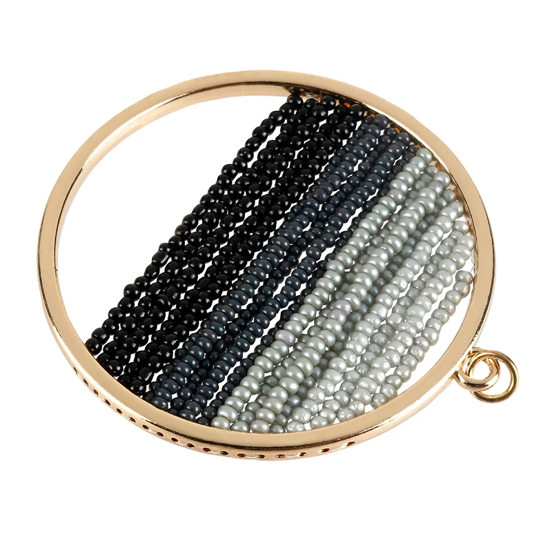 Creations Round Metal Pendant with Glass Beads by Bead Landing™