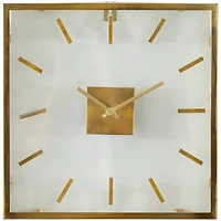 16" Gold Stainless Steel Wall Clock with Clear Face