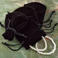 4" Black Velvet Jewelry Bag by Bead Landing™, 8ct.