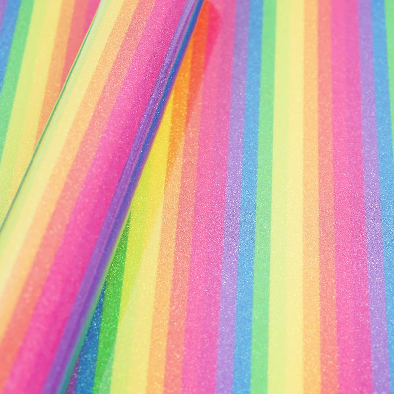 Glitter Rainbow Stripes Heat Transfer Vinyl by Make Market®