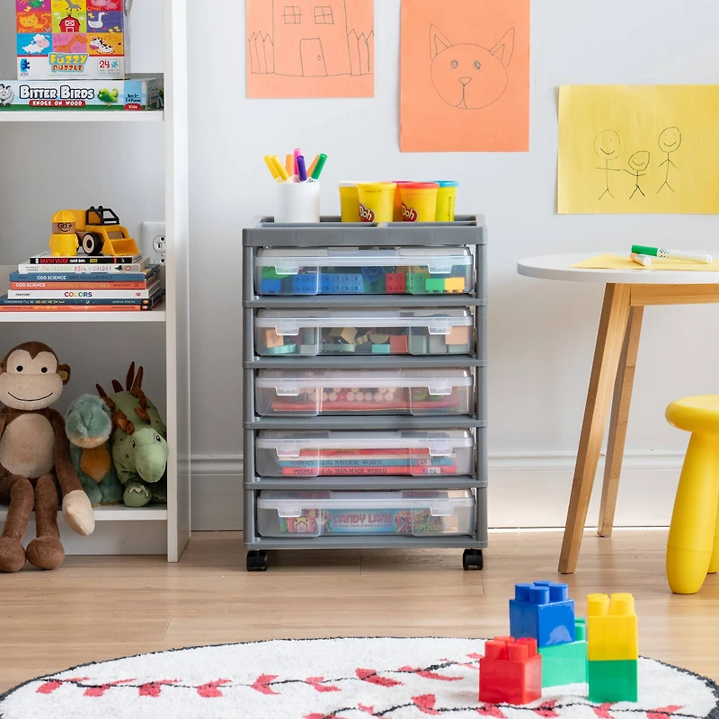 IRIS Gray 5-Case Scrapbook Cart