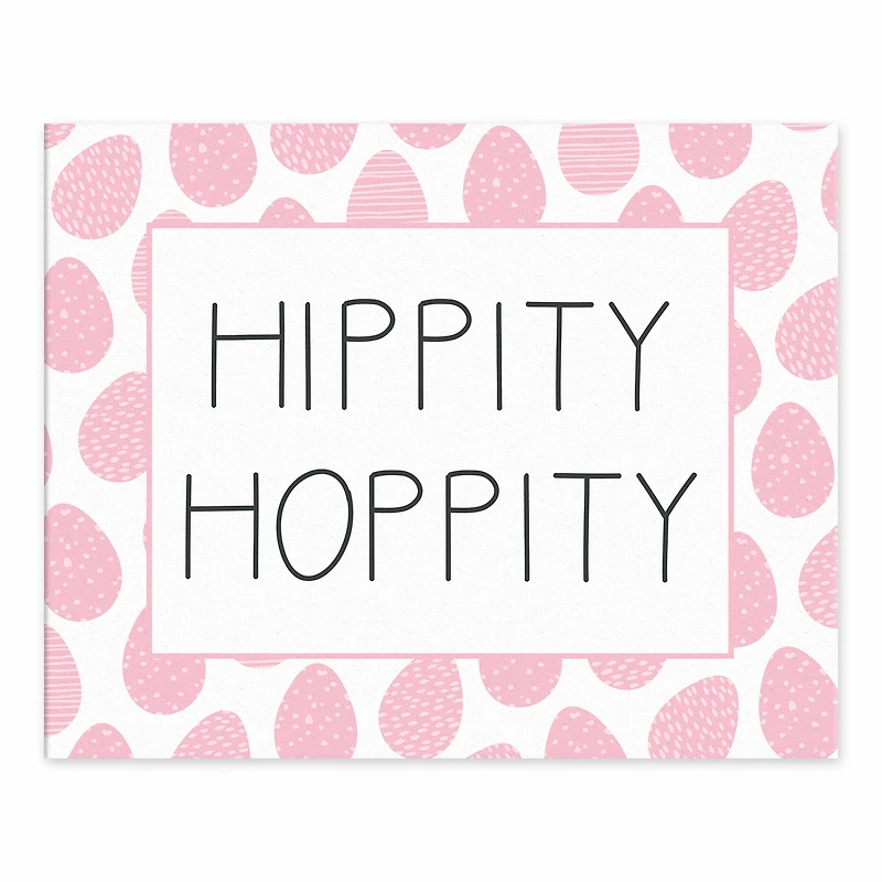 Hippity Hoppity Easter Egg Pattern Tabletop Canvas