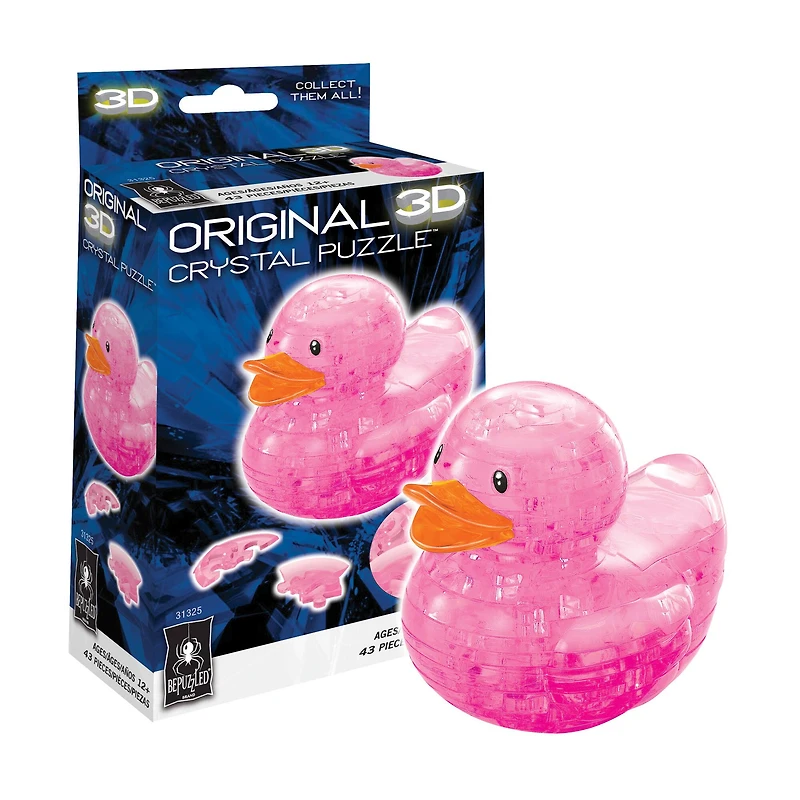 3D Crystal Puzzle - Rubber Duck (Pink)