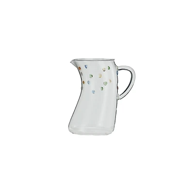Hello Honey 42oz. Artisanal Borosilicate Glass Pitcher with Raised Dots