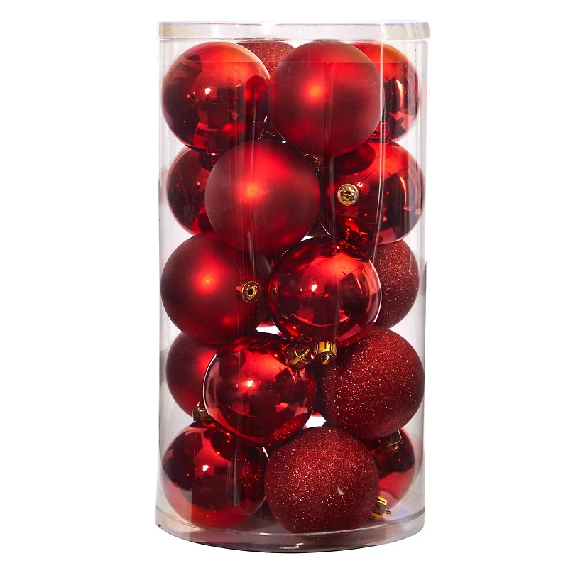 20ct. 3" Red Shatterproof Christmas Ornaments