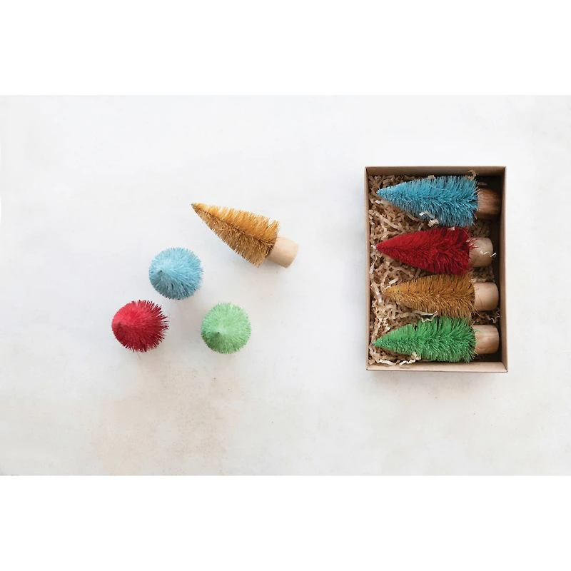 Hello Honey® 5" Sisal Bottle Brush Tree with Wood Base Set