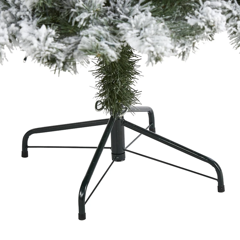 6ft. Pre-Lit Flocked West Virginia Fir Artificial Christmas Tree, Clear LED Lights