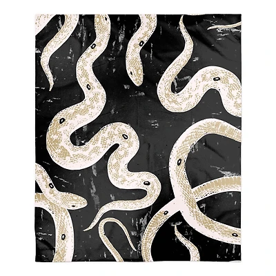Black Snake Collage Fleece Throw