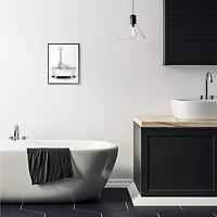 Stupell Industries Giraffe in a Tub with Black Frame Wall Accent