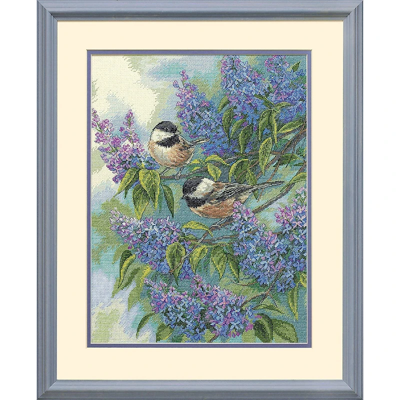 Dimensions® Chickadees & Lilacs Counted Cross Stitch Kit