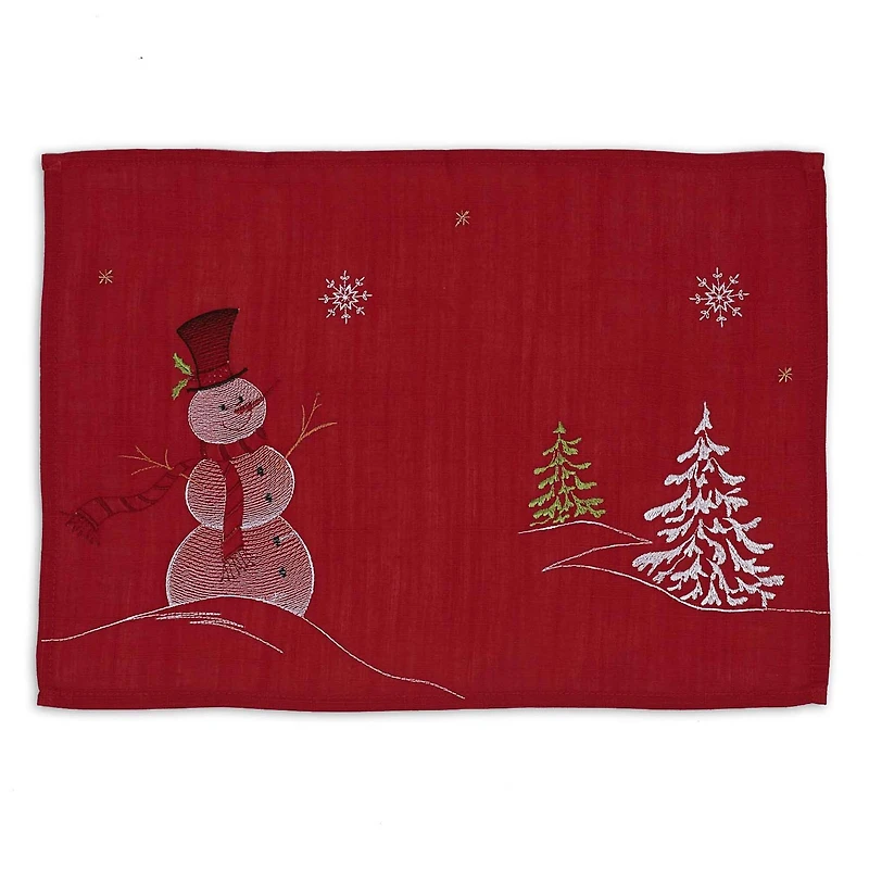 DII® Embroidered Snowman Placemats, 4ct.