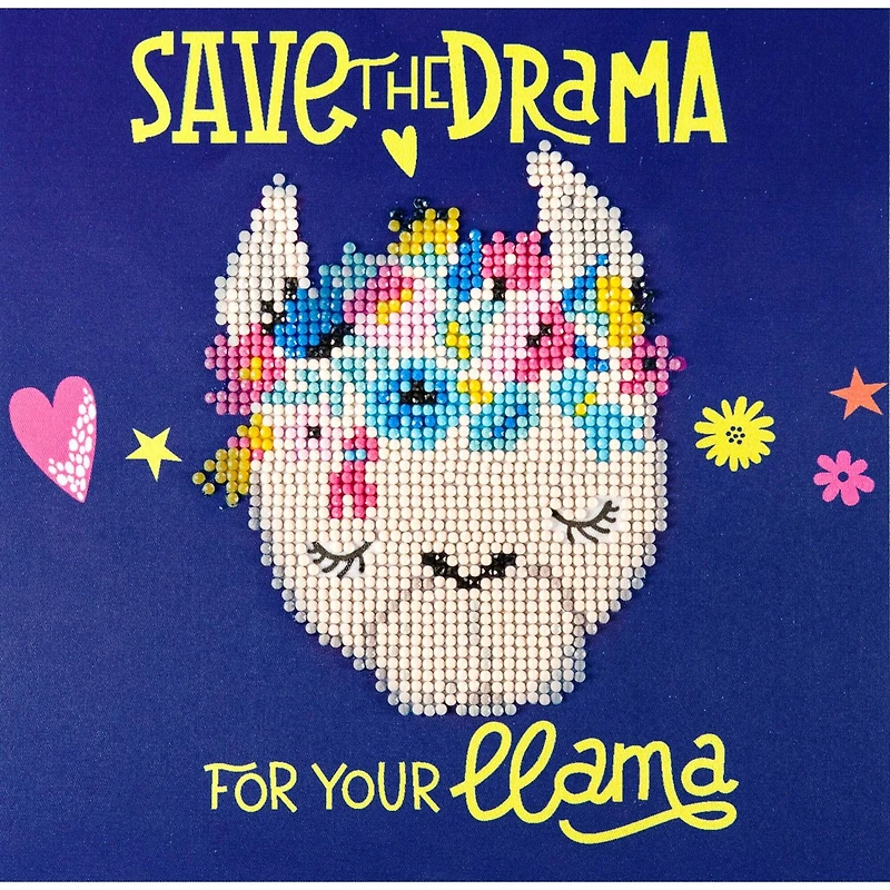Diamond Art Beginner Flower Llama Kit