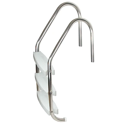 4ft. Silver & White Three Step In-Ground Swimming Pool Ladder