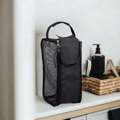 Simplify Black Hanging Mesh Toiletry Bag