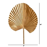 40" Gold Ruffled Fan Palm Stems, 3ct.