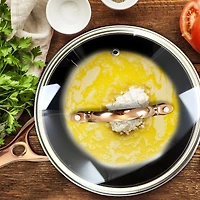 Oster Allsberg 1.7qt. Aluminum Sauce Pan With Lid Set & Bronze Handles