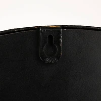 Hello Honey® 33" Black Distressed Metal Scallop Shaped Wall Mirror