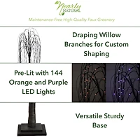 5ft. Orange & Purple LED Pre-Lit Halloween Black Willow Artificial Fall Tree